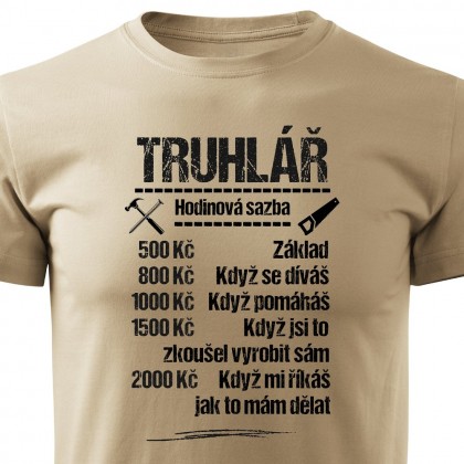 Tričko Truhlář - sazba